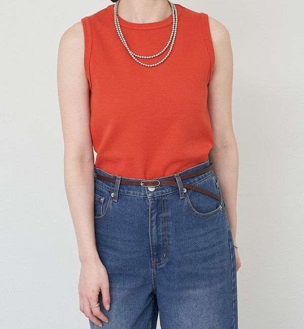  「リブコンパクトノースリーブ」|Tシャツ・カットソー|