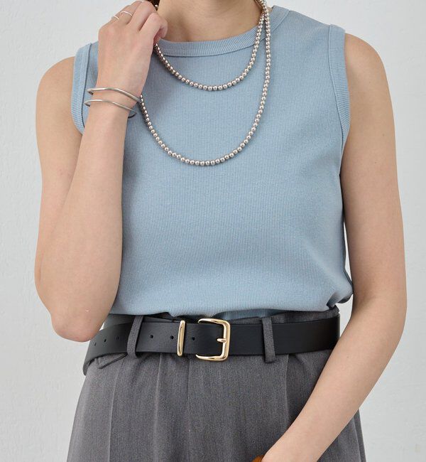  「リブコンパクトノースリーブ」|Tシャツ・カットソー|