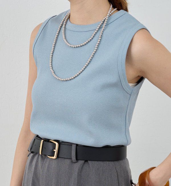  「リブコンパクトノースリーブ」|Tシャツ・カットソー|