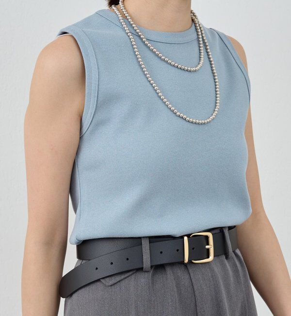  「リブコンパクトノースリーブ」|Tシャツ・カットソー|