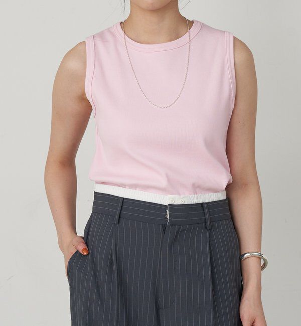  「リブコンパクトノースリーブ」|Tシャツ・カットソー|