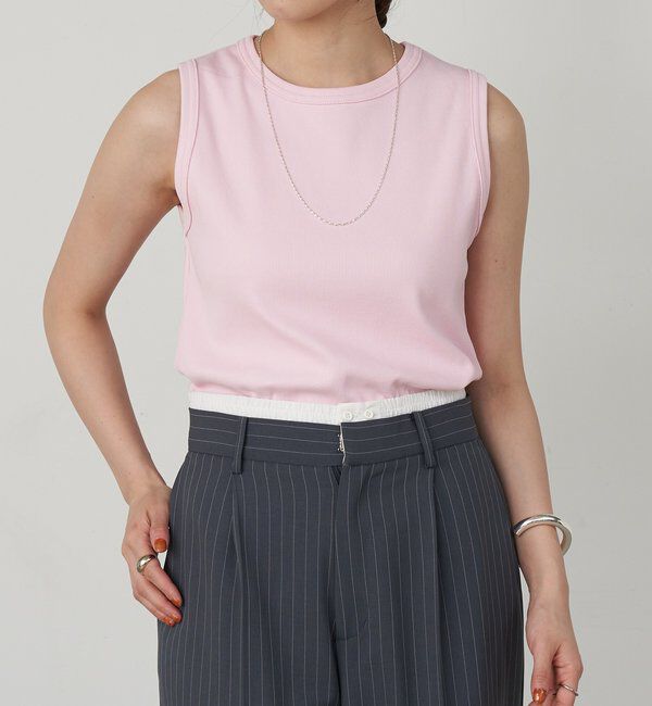  「リブコンパクトノースリーブ」|Tシャツ・カットソー|