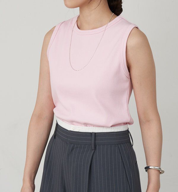  「リブコンパクトノースリーブ」|Tシャツ・カットソー|