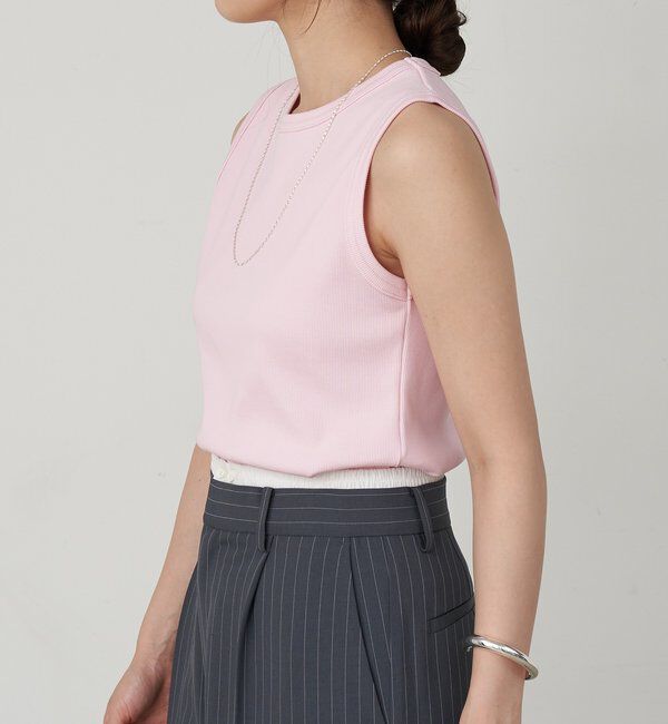  「リブコンパクトノースリーブ」|Tシャツ・カットソー|