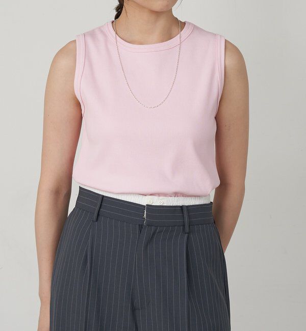  「リブコンパクトノースリーブ」|Tシャツ・カットソー|