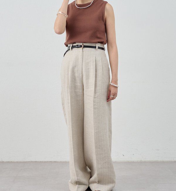  「リブコンパクトノースリーブ」|Tシャツ・カットソー|