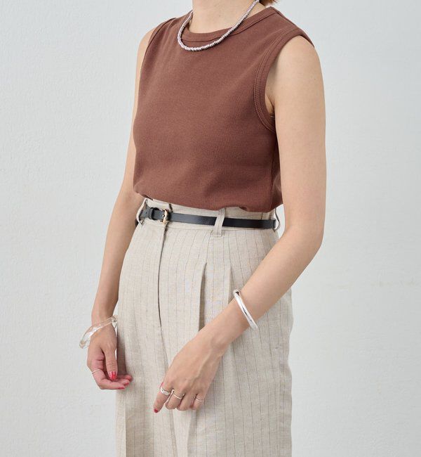  「リブコンパクトノースリーブ」|Tシャツ・カットソー|