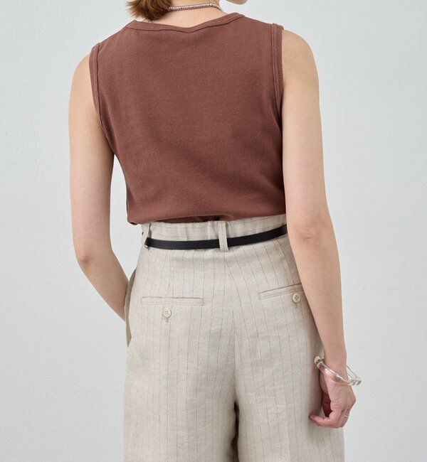  「リブコンパクトノースリーブ」|Tシャツ・カットソー|