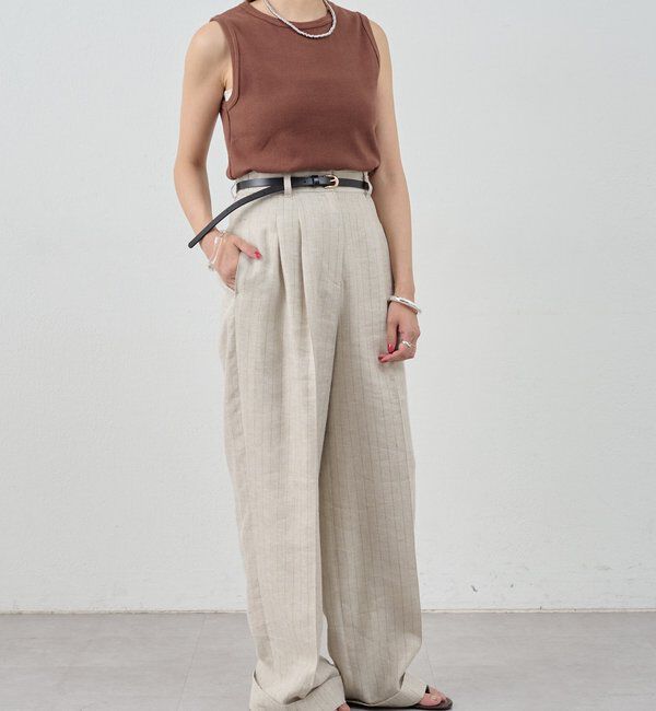  「リブコンパクトノースリーブ」|Tシャツ・カットソー|