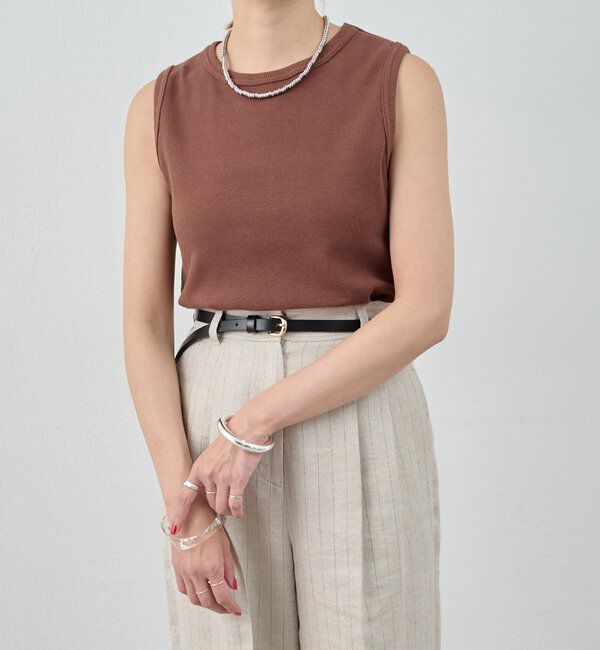  「リブコンパクトノースリーブ」|Tシャツ・カットソー|