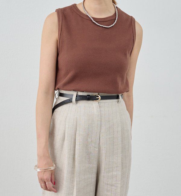  「リブコンパクトノースリーブ」|Tシャツ・カットソー|