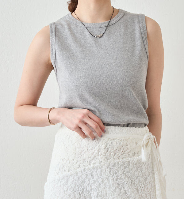  「リブコンパクトノースリーブ」|Tシャツ・カットソー|