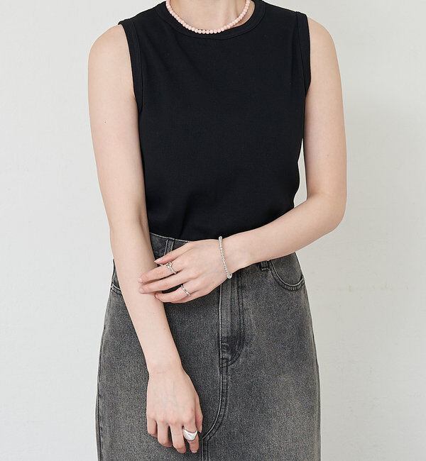  「リブコンパクトノースリーブ」|Tシャツ・カットソー|