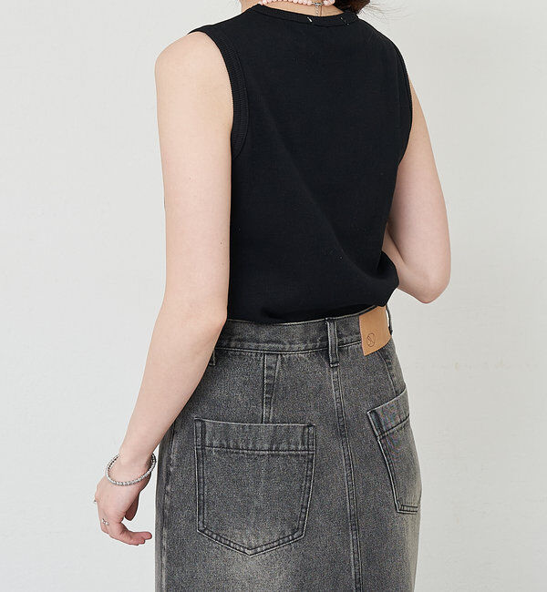  「リブコンパクトノースリーブ」|Tシャツ・カットソー|