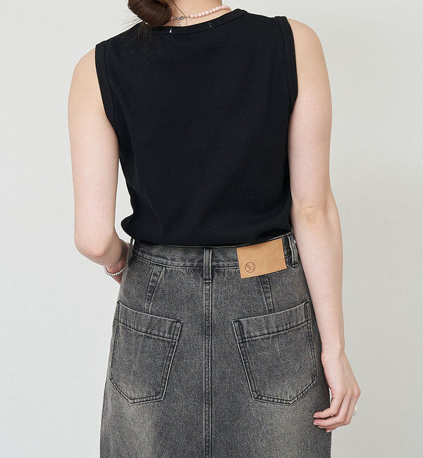  「リブコンパクトノースリーブ」|Tシャツ・カットソー|