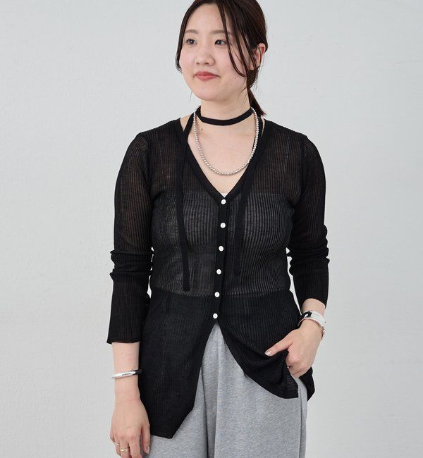  「【インフルエンサー＠komorin_コラボ】チョーカーリブカーディガン」|カーディガン|
