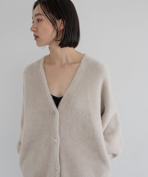 A part by 「【e/rm・セットアップ対応】ウォームニットシャギーカーディガン」|カーディガン|ライトグレー