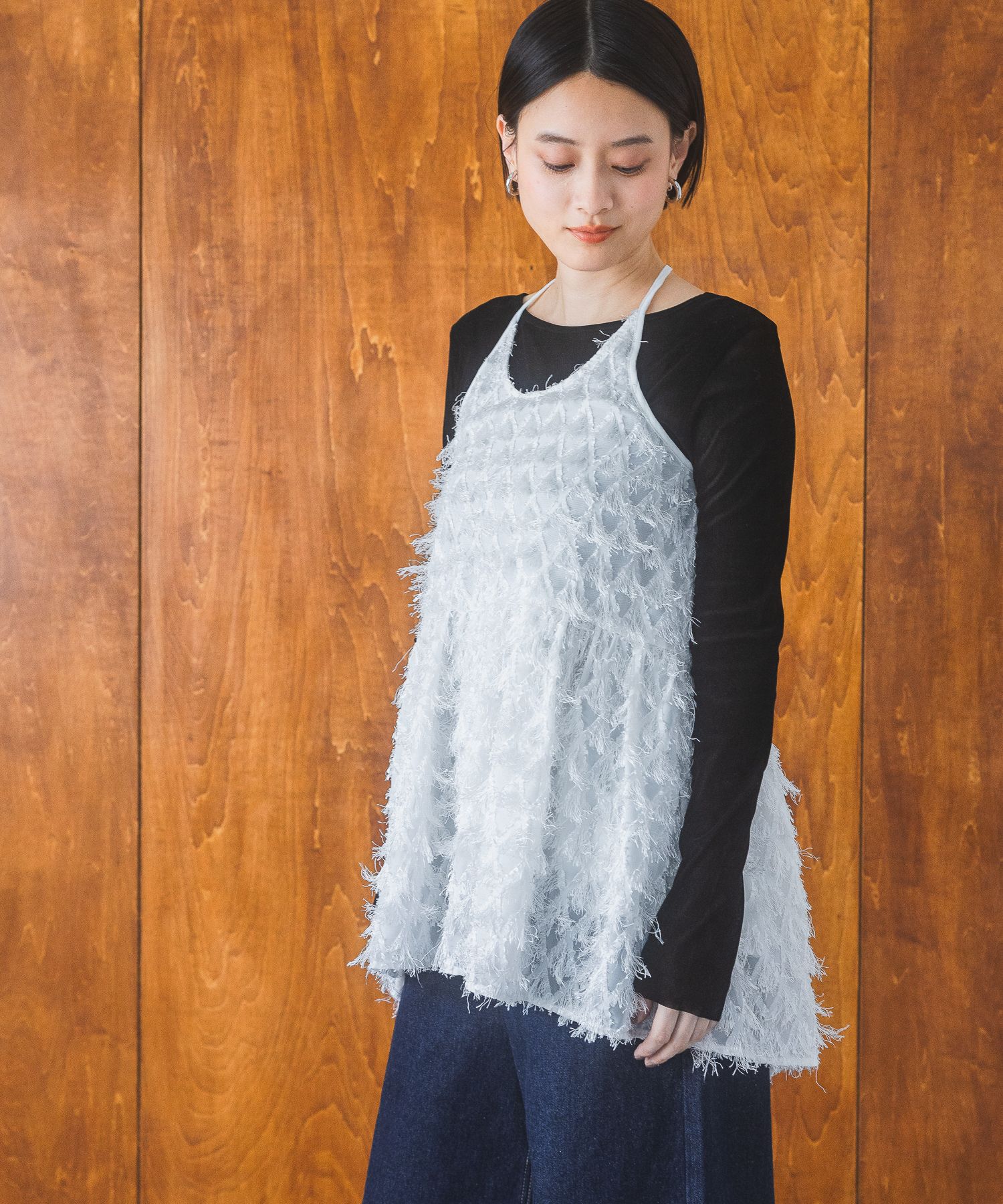 A part by 「フリンジキャミチュニック」|キャミソール|オフホワイト