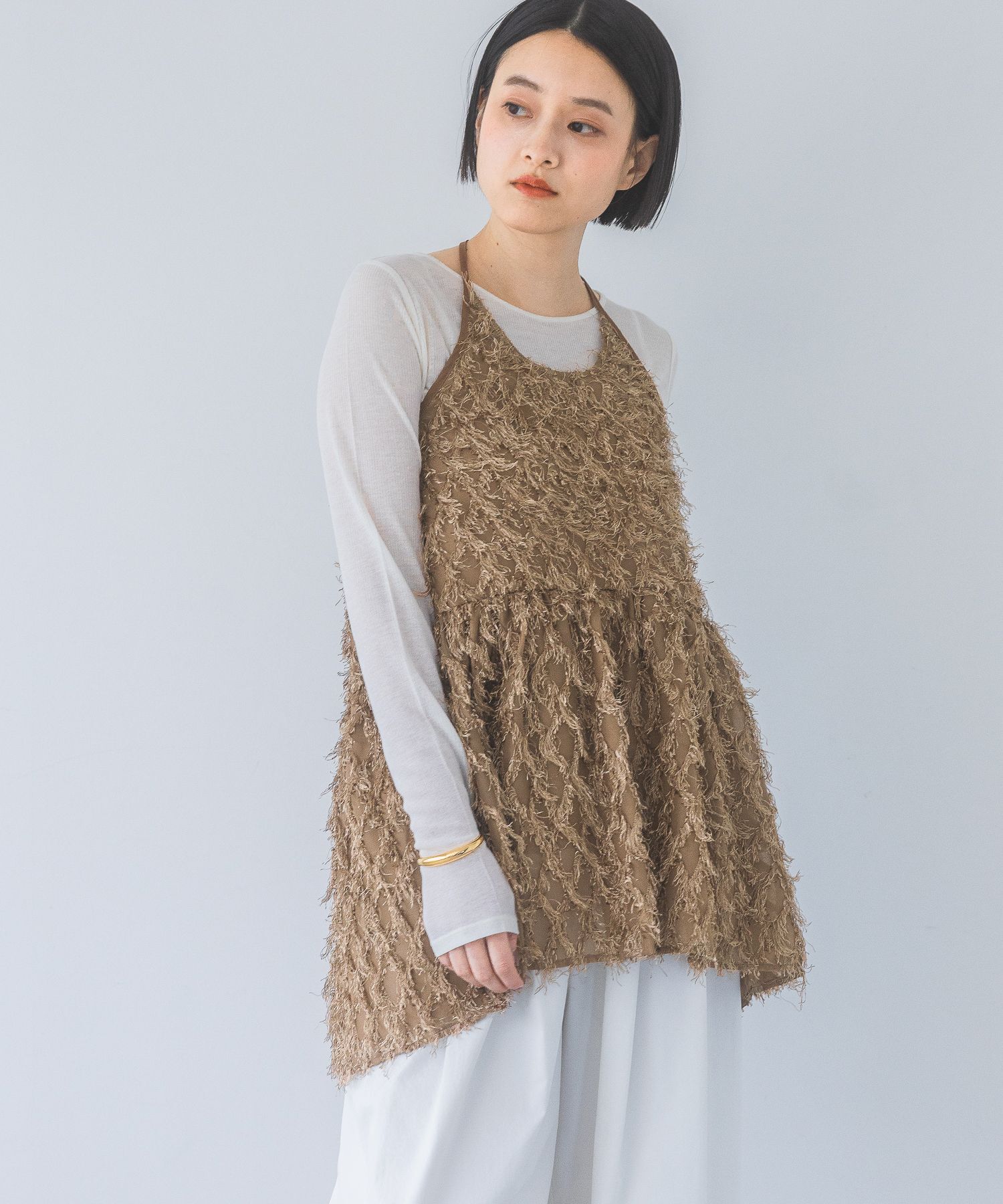 A part by 「フリンジキャミチュニック」|キャミソール|ブラウン