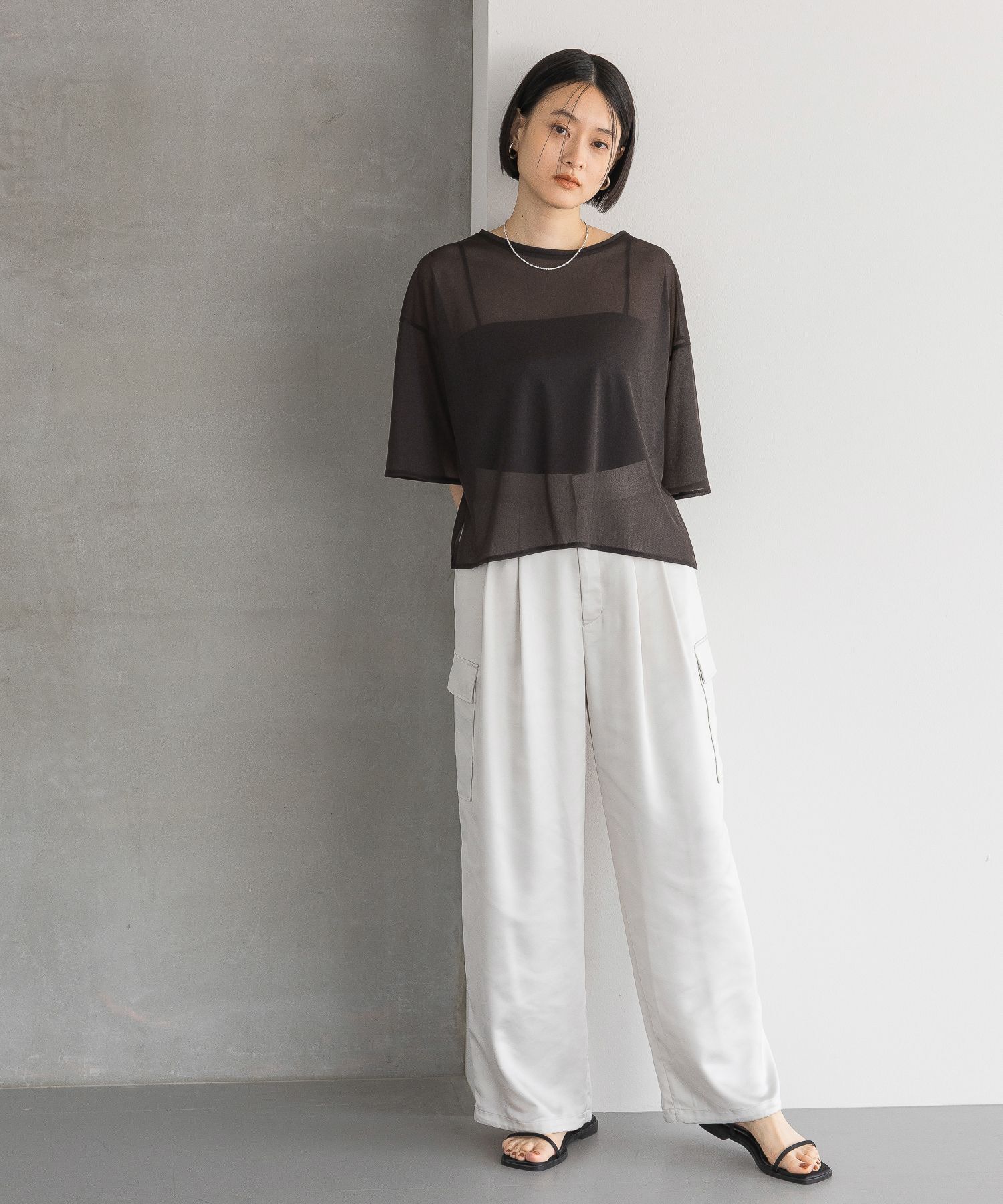 A part by 「シアーBIGプルオーバー_5分袖」|Tシャツ・カットソー|