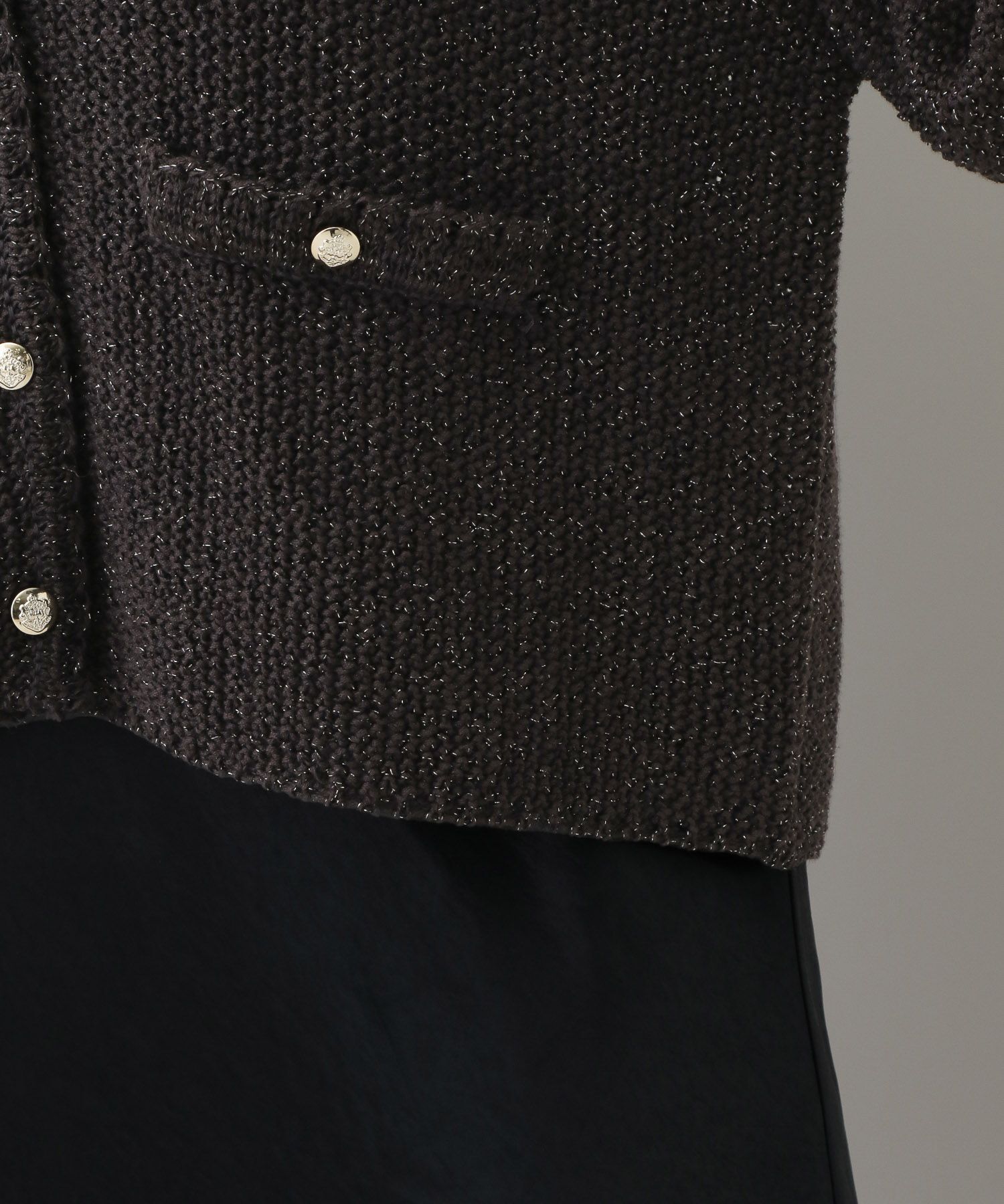 A part by 「ラメツィードニットカーディガン_半袖」|ニット・セーター|