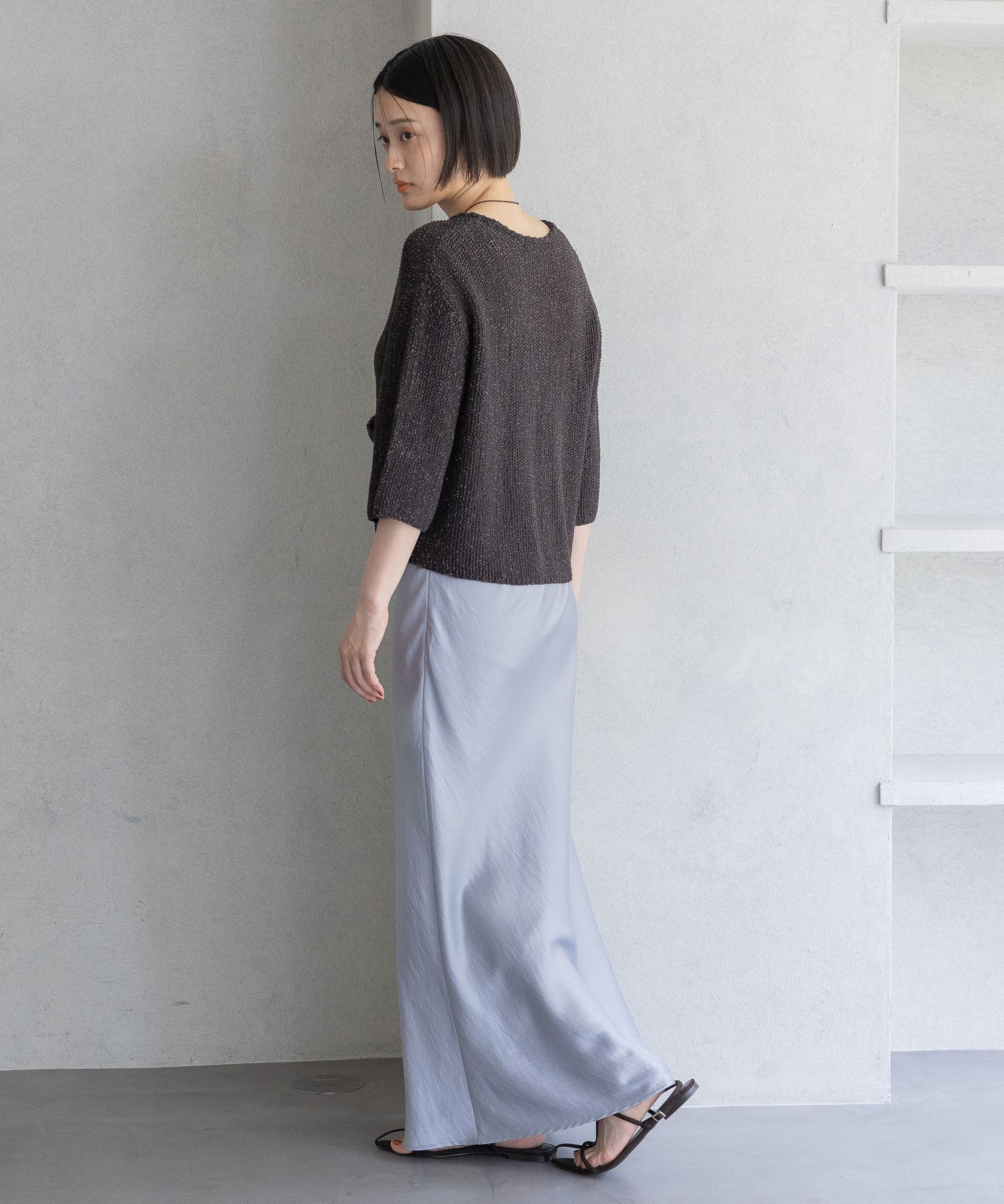 A part by 「ラメツィードニットカーディガン_半袖」|ニット・セーター|