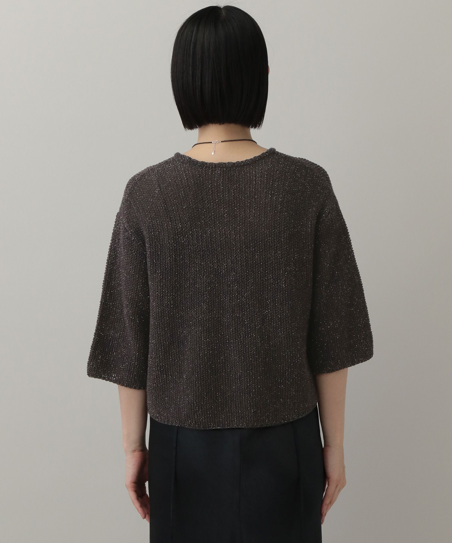 A part by 「ラメツィードニットカーディガン_半袖」|ニット・セーター|