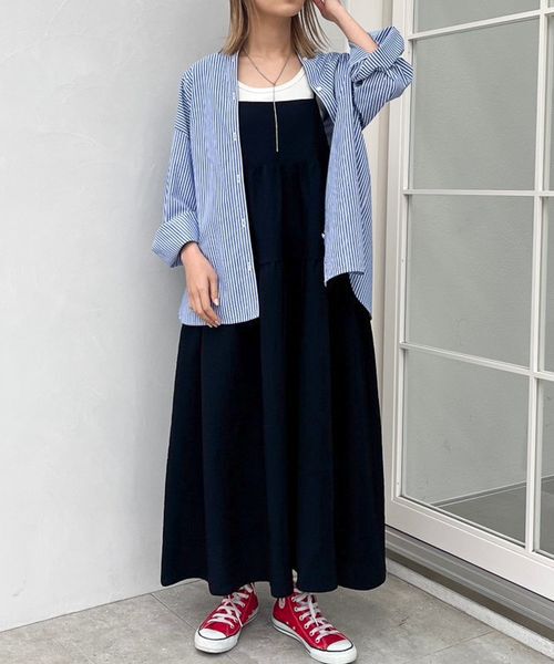 LOWRYS FARM「ティアードポコキャミワンピース」|ワンピース|BLK