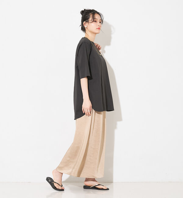 collex「【WEB限定】サテンロングフレアスカート」|スカート|