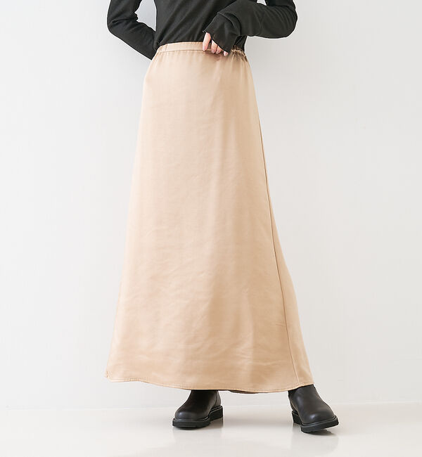 collex「【WEB限定】サテンロングフレアスカート」|スカート|