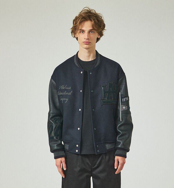 ABAHOUSE「【40周年】スタジアムジャンパー」|ブルゾン・スタジャン|ダークネイビー