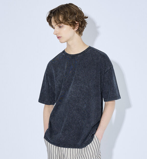 ABAHOUSE「【ピグメント加工】クルーネック半袖Ｔシャツ」|Tシャツ・カットソー|ブラック