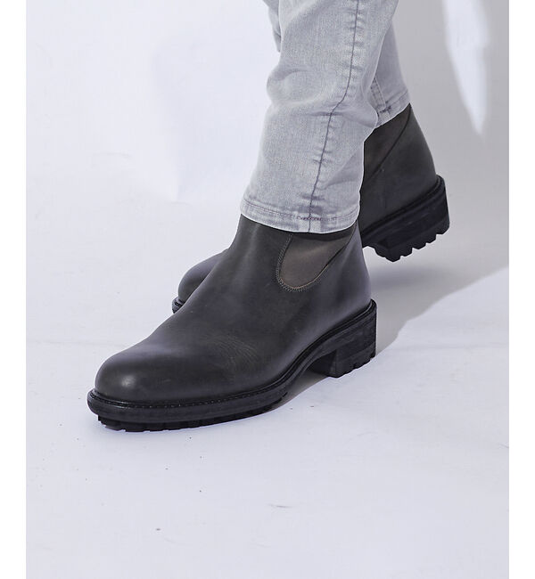 alfredoBANNISTER「ベロア切替 ペコスブーツ」|ショートブーツ|グレー