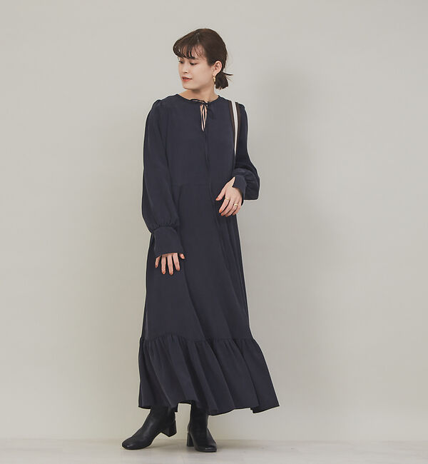 Rouge vif「キュプラロングドレス」|ワンピース|ブラック