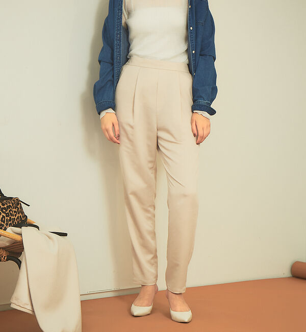 Rouge vif「サテンイージーパンツ2」|その他|ベージュ