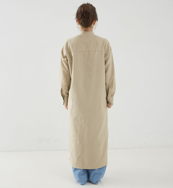 Rouge vif「麻混長袖シャツワンピース」|ワンピース|