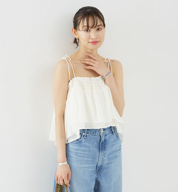 Rouge vif「ボイルスモッキングキャミソール」|キャミソール|