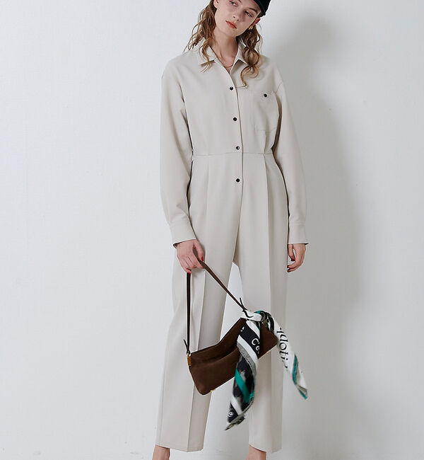 Rouge vif「長袖オールインワン　ジャンプスーツ」|オールインワン|ベージュ