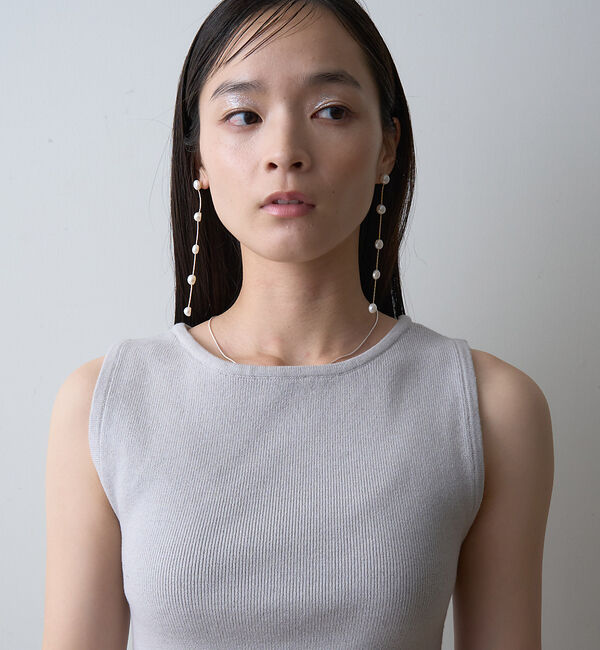 Rouge vif「【一部店舗限定】チュールコンビノースリーブプルオーバー」|ニット・セーター|