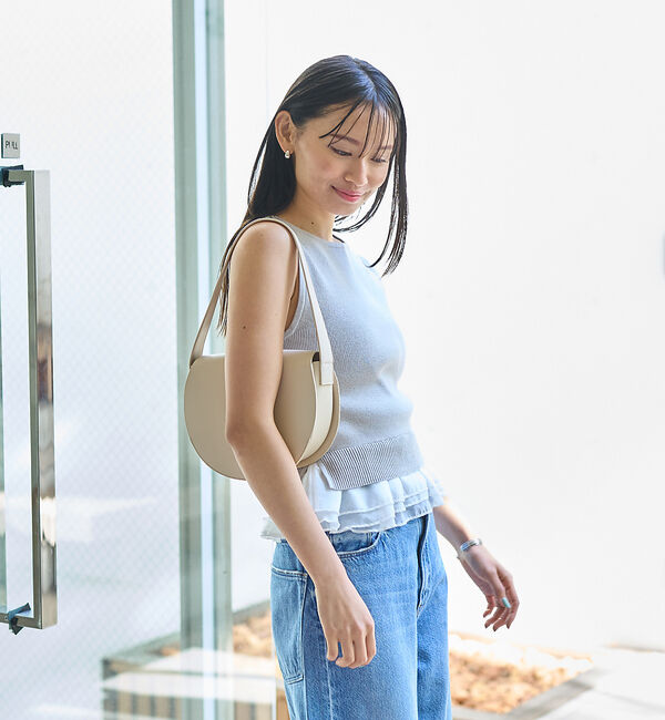 Rouge vif「【一部店舗限定】チュールコンビノースリーブプルオーバー」|ニット・セーター|