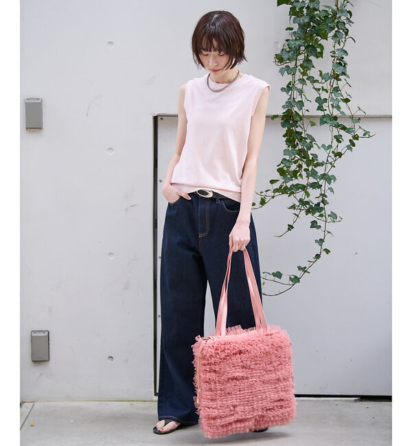 Rouge vif「【Ampersand / アンパサンド】Tulle frill bag/ME-2」|トートバッグ|
