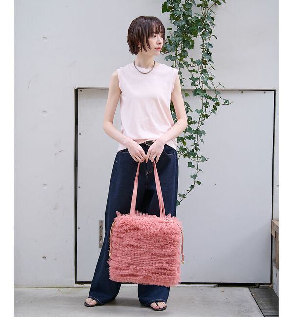 Rouge vif「【Ampersand / アンパサンド】Tulle frill bag/ME-2」|トートバッグ|