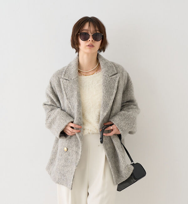 追加4】【一部店舗限定】ラメシャギースライバーPコート/ピーコート