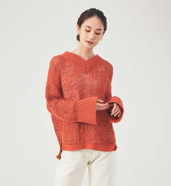 qualite「スラブメッシュニット」|ニット・セーター|