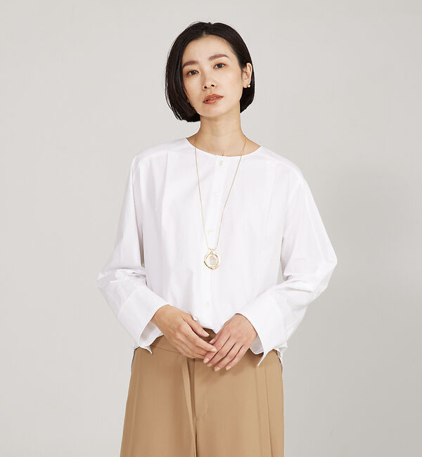 qualite「オーガニックコットンタイプライターシャツ」|シャツ・ブラウス|