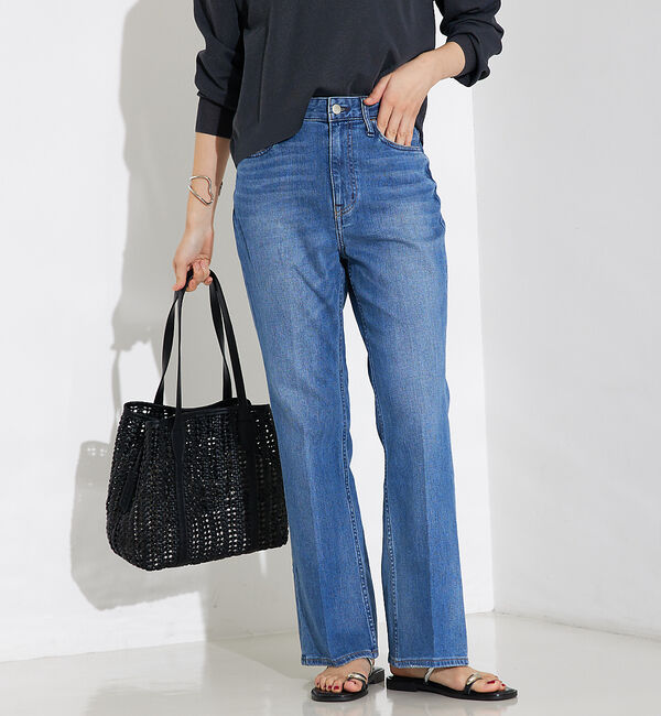 qualite「【Healthy DENIM】Lotusフレアデニムパンツ」|デニム|