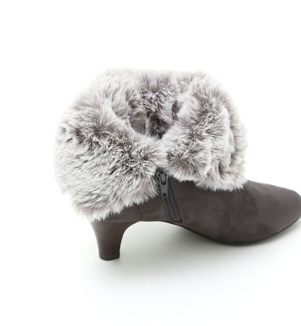 AU BANNISTER「【スノーソール/2WAY】折り返しボアヒールブーツ」|ショートブーツ|