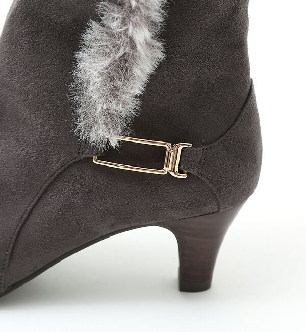 AU BANNISTER「【スノーソール/2WAY】折り返しボアヒールブーツ」|ショートブーツ|