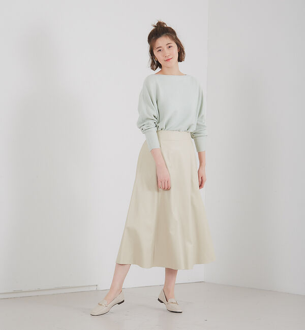 abahouse mavie「フェイクレザーフレアスカート」|スカート|