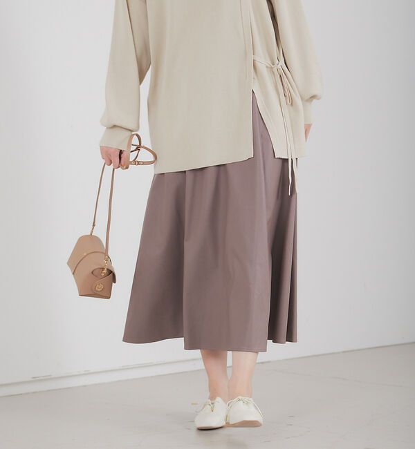 abahouse mavie「フェイクレザーフレアスカート」|スカート|